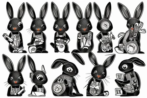 Rabbit cyberpunk tattoo idea