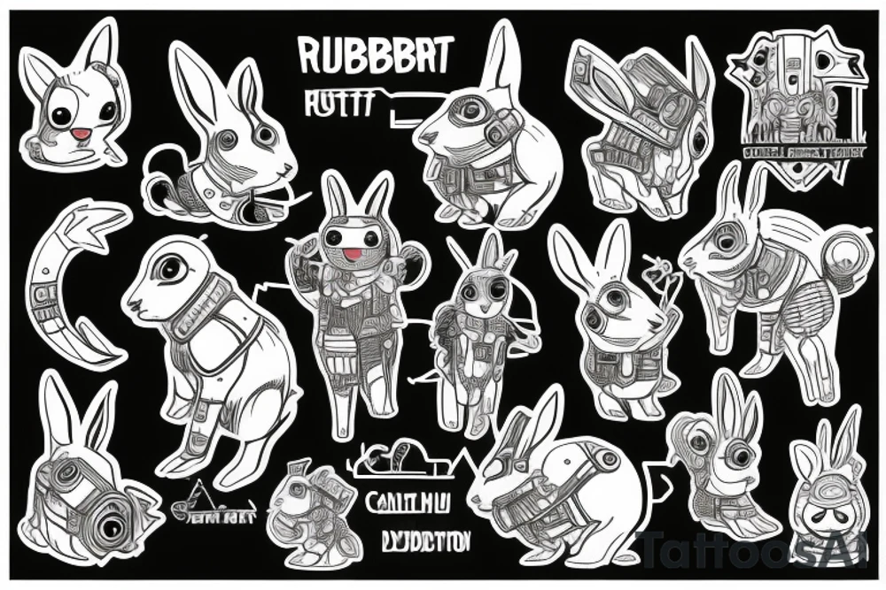 Rabbit cyberpunk tattoo idea