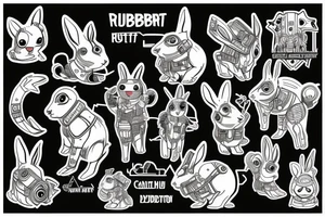 Rabbit cyberpunk tattoo idea