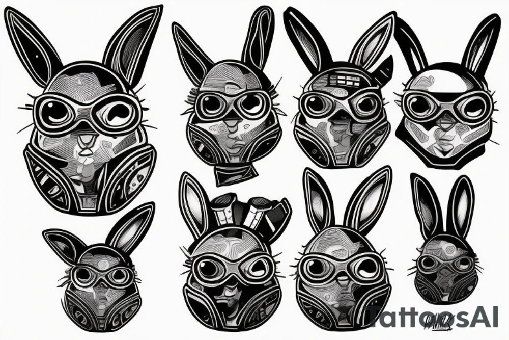 Rabbit cyberpunk tattoo idea