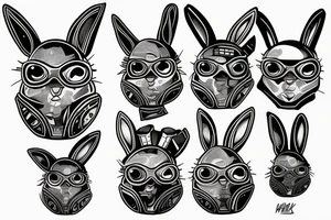 Rabbit cyberpunk tattoo idea