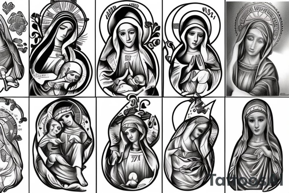 Virgin mary tattoo idea