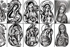 Virgin mary tattoo idea