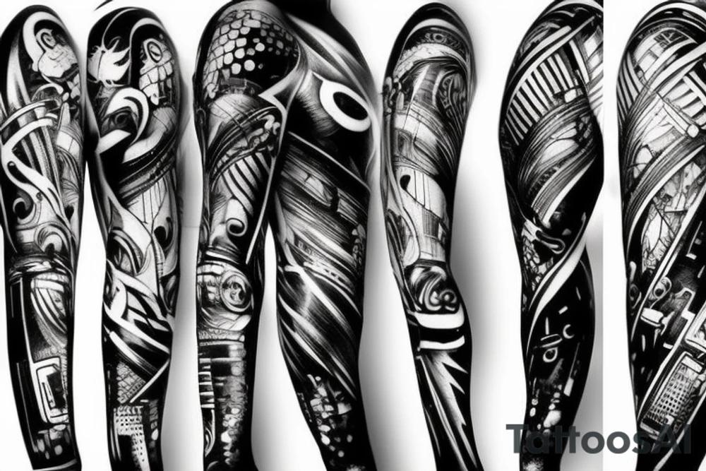 cyberpunk sleeve tattoo idea
