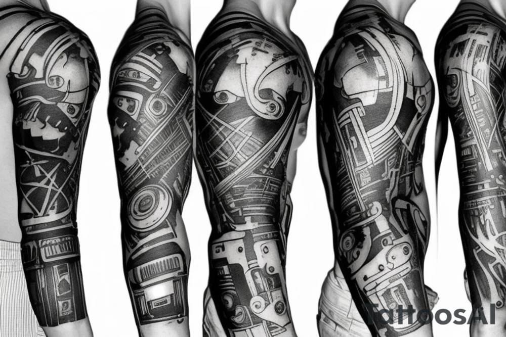 cyberpunk sleeve tattoo idea