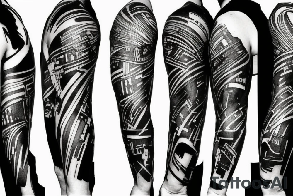 cyberpunk sleeve tattoo idea