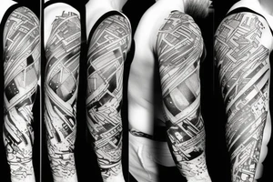 cyberpunk sleeve tattoo idea