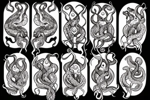 Octopus with hookah and smoke tattoo idea