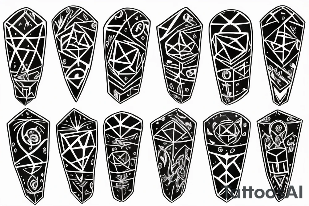 Tattoo on the arm with Taurus in the form of runes or broken porcelain tattoo idea