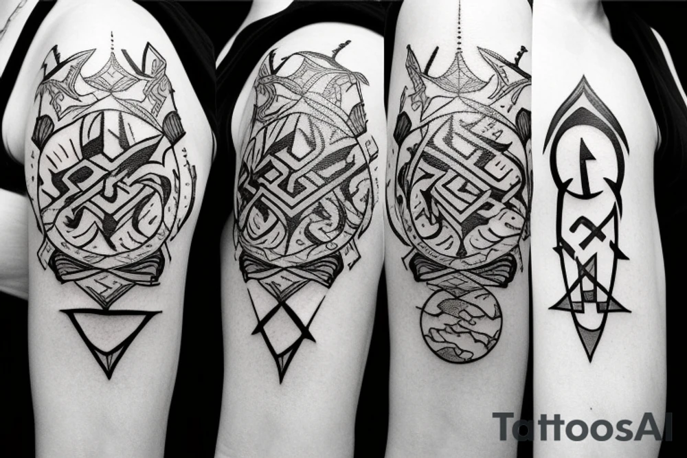 Taurus rock runes tattoo idea