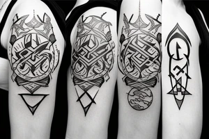 Taurus rock runes tattoo idea