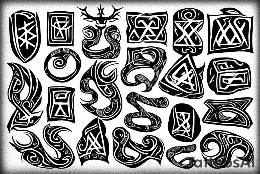 Taurus rock runes tattoo idea