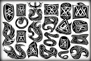 Taurus rock runes tattoo idea