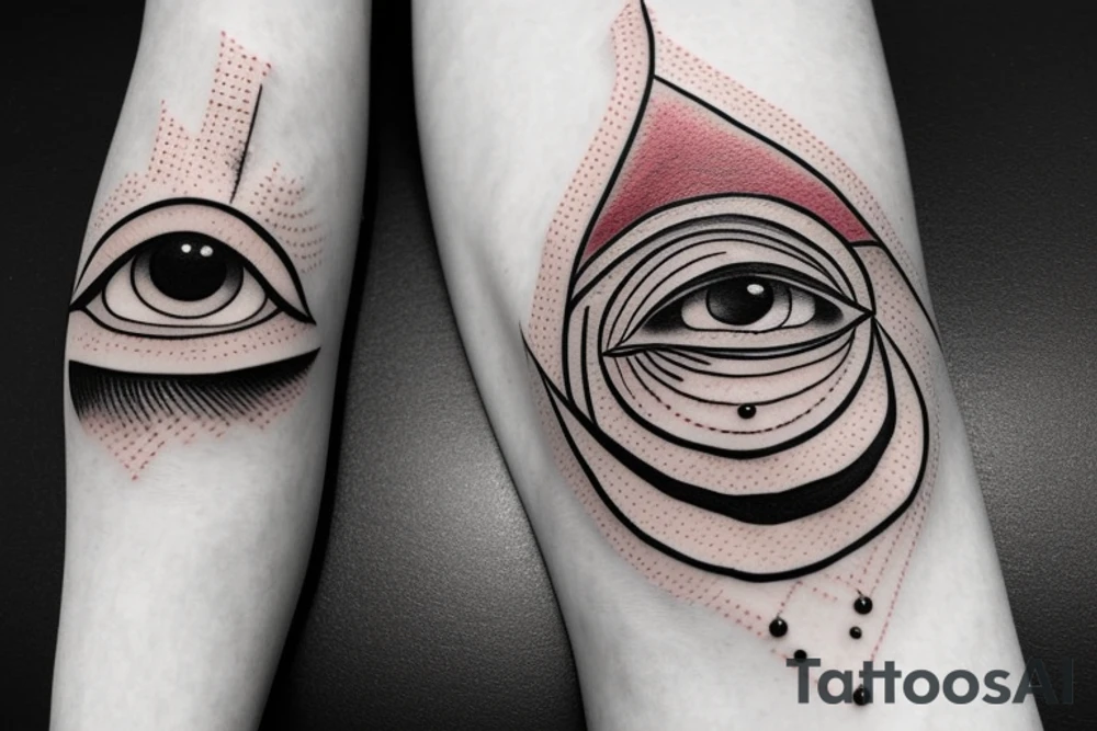 All seeing eye with waves in eye tattoo idea