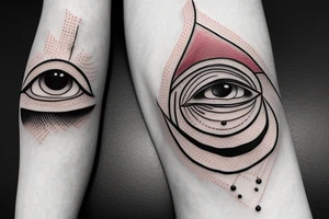All seeing eye with waves in eye tattoo idea