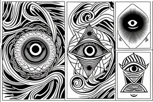 All seeing eye with waves tattoo idea