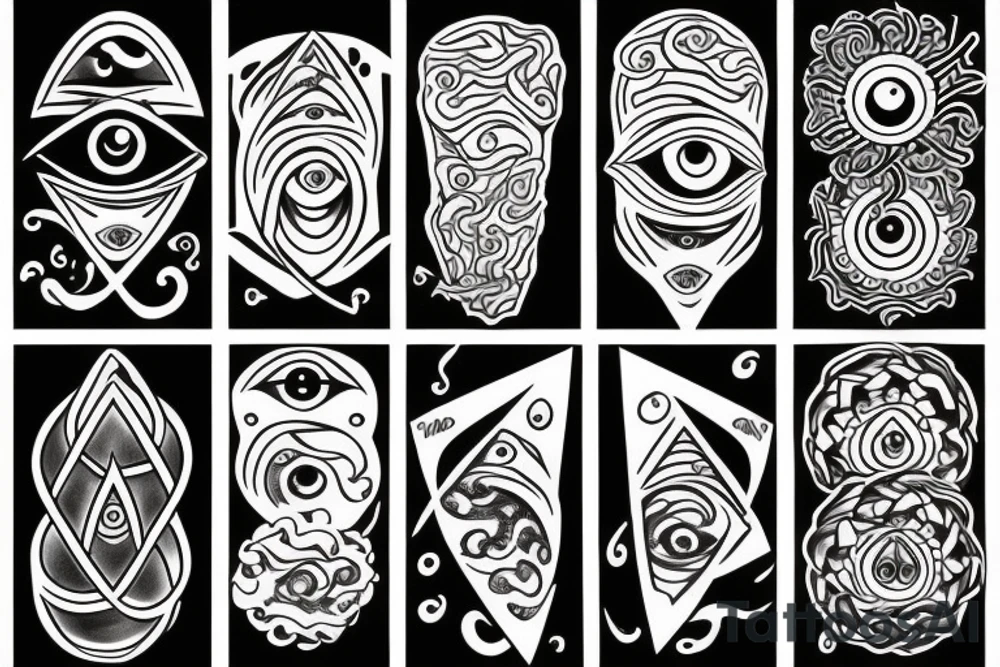 All seeing eye with waves tattoo idea