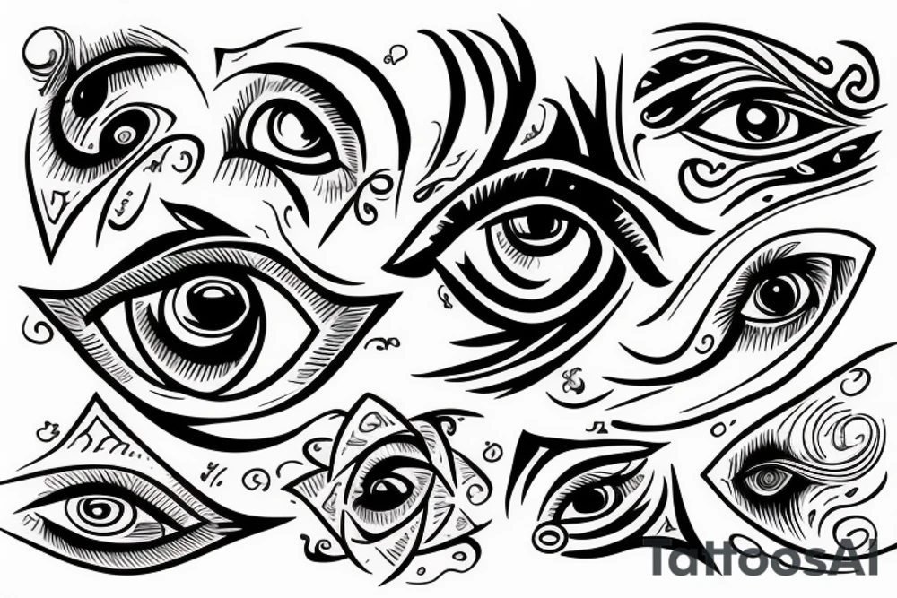 All seeing eye with waves tattoo idea