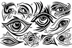 All seeing eye with waves tattoo idea