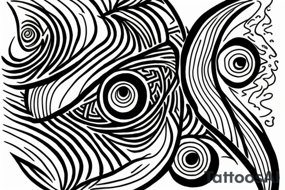 All seeing eye with waves tattoo idea