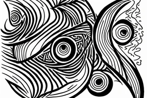All seeing eye with waves tattoo idea