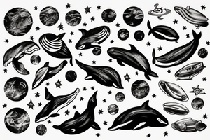 Whale in space tattoo idea