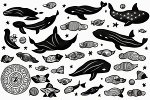 Whale in space tattoo idea