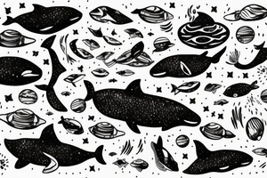 Whale in space tattoo idea