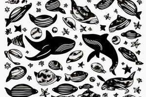 Whale in space tattoo idea