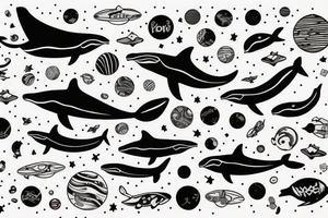 Whale in space tattoo idea