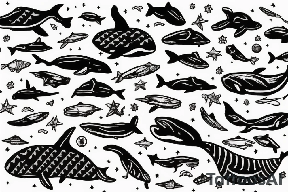 Whale in space tattoo idea