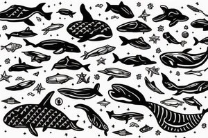 Whale in space tattoo idea