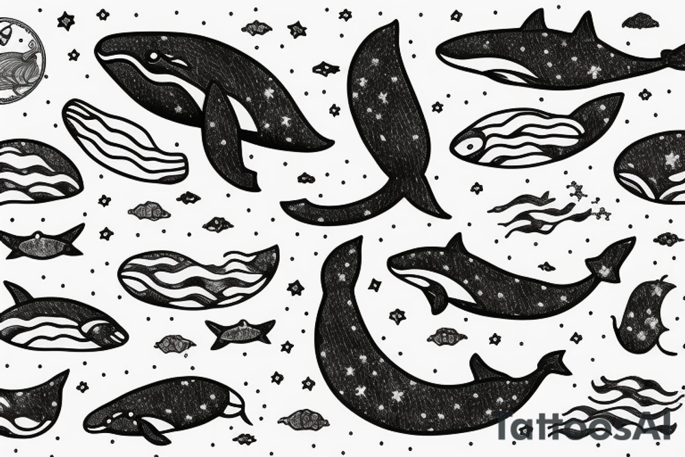 Whale in space tattoo idea