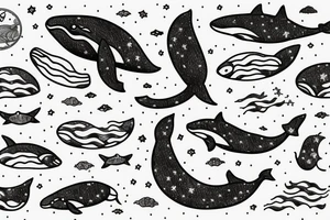 Whale in space tattoo idea