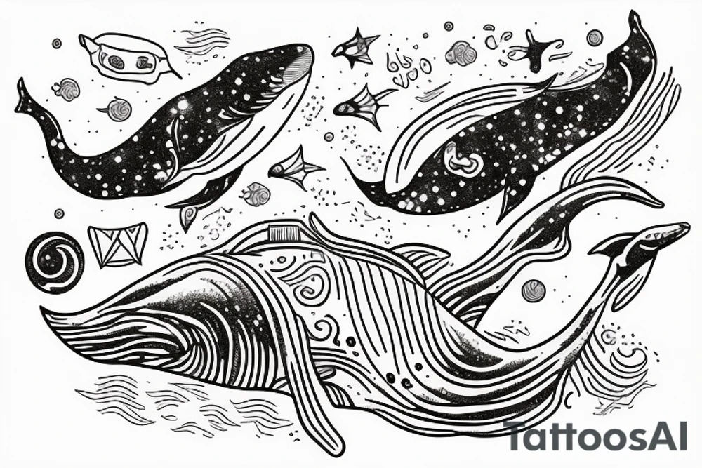 Whale in space tattoo idea