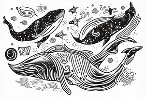 Whale in space tattoo idea