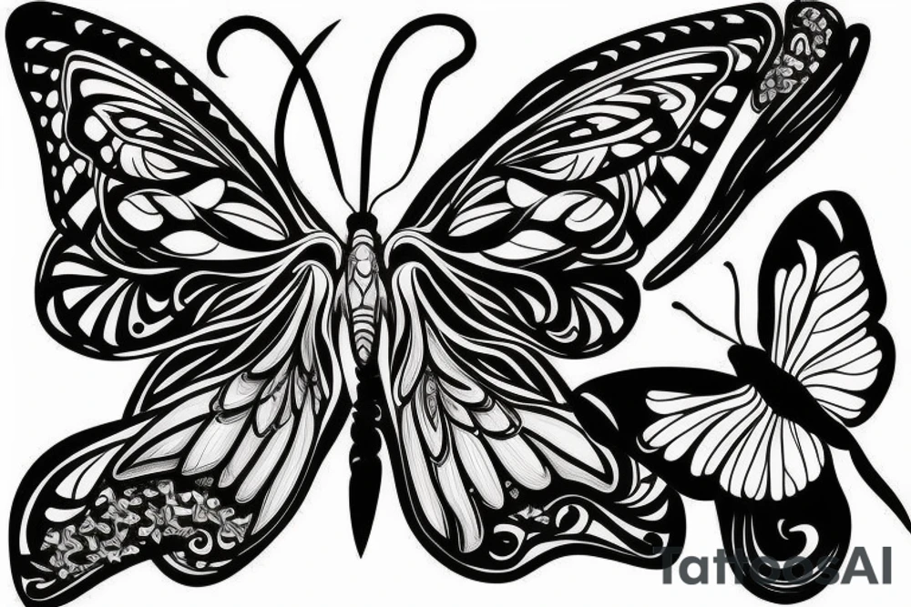 moth morphed in to a butterfly tattoo idea