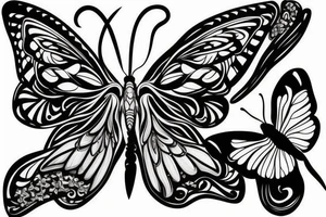 moth morphed in to a butterfly tattoo idea