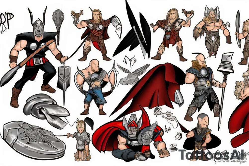 Thor from marvel vs god of war tattoo idea