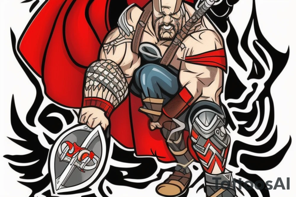 Thor from marvel vs god of war tattoo idea