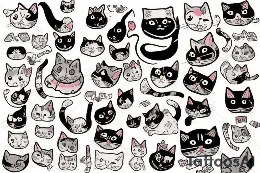 Funny cat tattoo idea