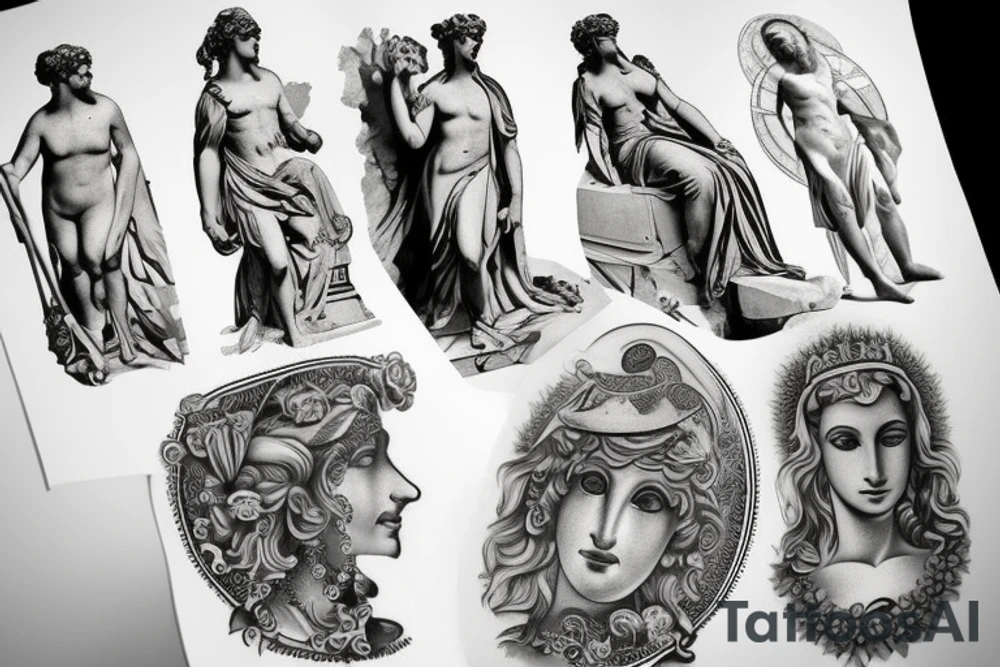 Greek statue tattoo idea