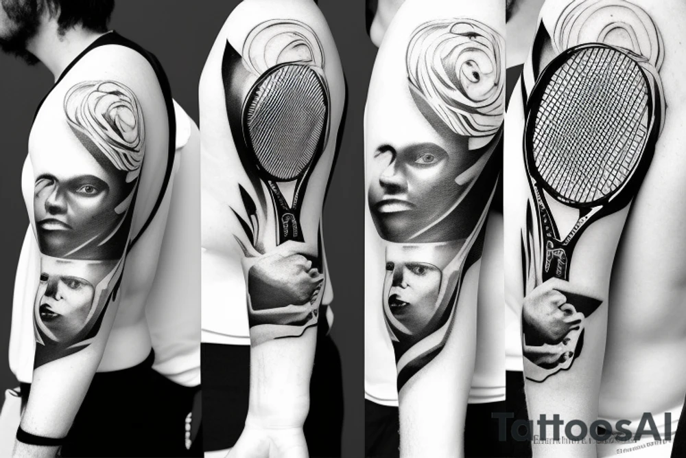 Tennis Player and real essaye developer tattoo idea