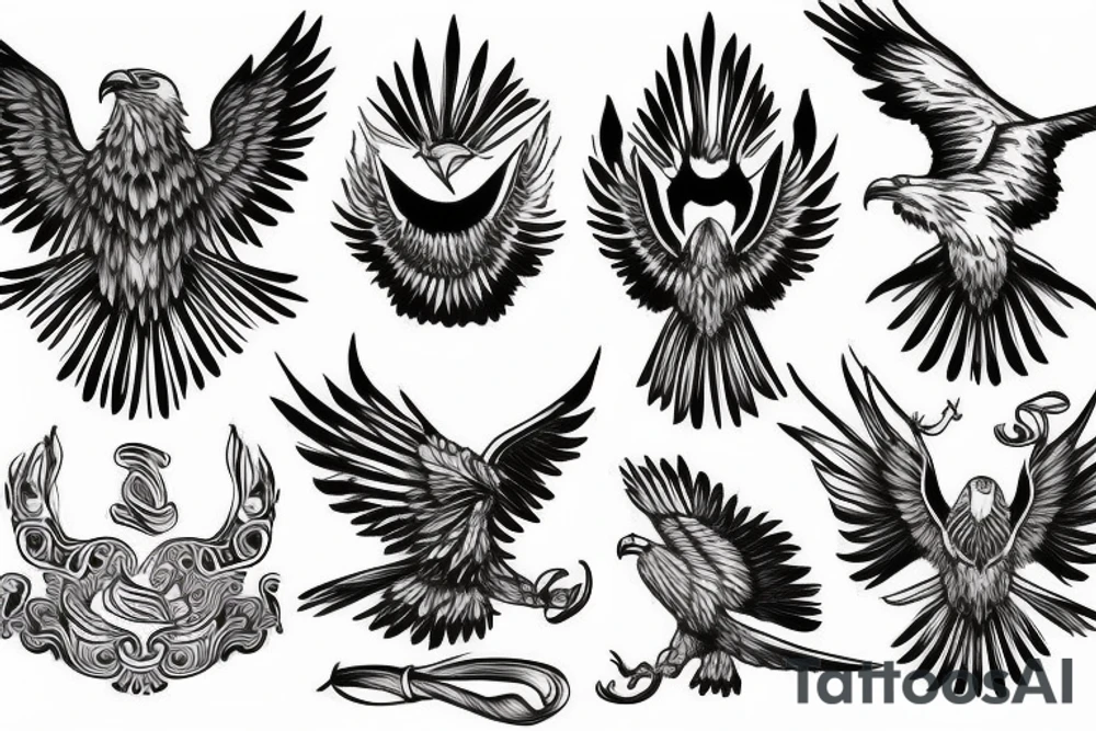 Eagle, Temple, Lightning, Cloud tattoo idea