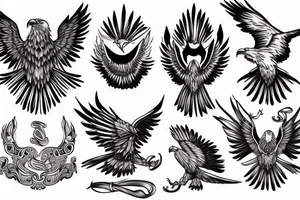 Eagle, Temple, Lightning, Cloud tattoo idea
