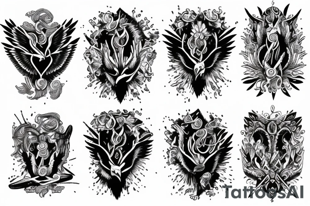 Eagle and Lightning over a temple tattoo idea