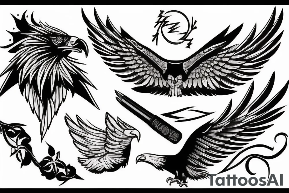Eagle and Lightning tattoo idea