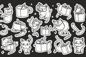 Cat roasting marshmallows over a fire tattoo idea