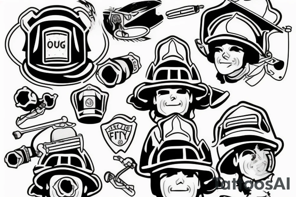 Tired firefighter looks forward tattoo idea