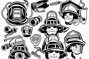 Tired firefighter looks forward tattoo idea